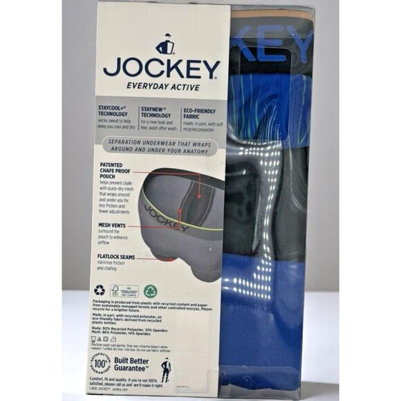 Jockey Everyday Active Boxer Briefs 3-Pack Microfiber Chafe Proof Pouch NEW XL - Picture 5 of 6